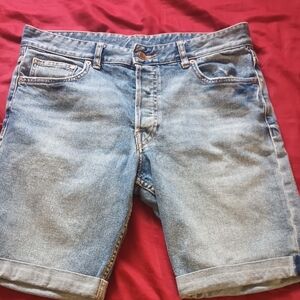 H&M Men's Blue Denim Shorts Size 32 Spring Summer 🌞